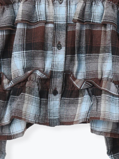 LUDIC PARK(ルディックパーク) |チェック柄フリルショート丈シャツ