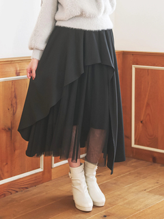 LUDIC PARK(ルディックパーク) |ビット付きアシメラッフルスカート