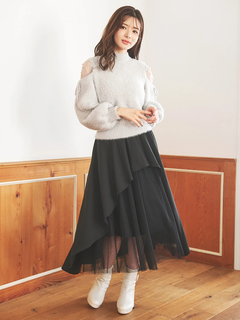 LUDIC PARK(ルディックパーク) |ビット付きアシメラッフルスカート