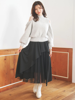 LUDIC PARK(ルディックパーク) |ビット付きアシメラッフルスカート