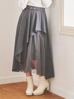 LUDIC PARK(ルディックパーク) |ビット付きアシメラッフルスカート