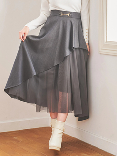 LUDIC PARK(ルディックパーク) |ビット付きアシメラッフルスカート