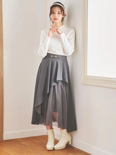 LUDIC PARK(ルディックパーク) |ビット付きアシメラッフルスカート