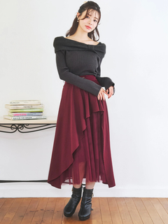 LUDIC PARK(ルディックパーク) |ビット付きアシメラッフルスカート