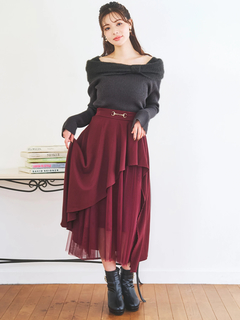 LUDIC PARK(ルディックパーク) |ビット付きアシメラッフルスカート