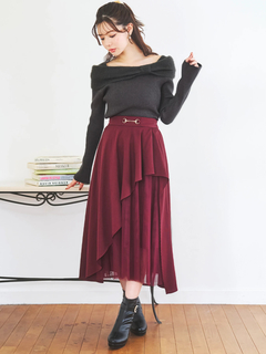 LUDIC PARK(ルディックパーク) |ビット付きアシメラッフルスカート