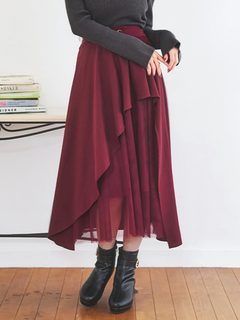 LUDIC PARK(ルディックパーク) |ビット付きアシメラッフルスカート