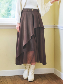 LUDIC PARK(ルディックパーク) |ビット付きアシメラッフルスカート