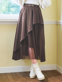 LUDIC PARK(ルディックパーク) |ビット付きアシメラッフルスカート