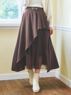 LUDIC PARK(ルディックパーク) |ビット付きアシメラッフルスカート