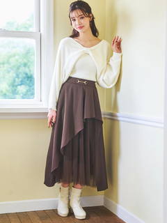 LUDIC PARK(ルディックパーク) |ビット付きアシメラッフルスカート