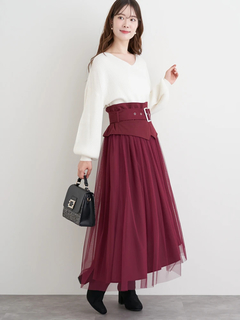 LUDIC PARK(ルディックパーク) |コルセットベルト付きチュールスカート