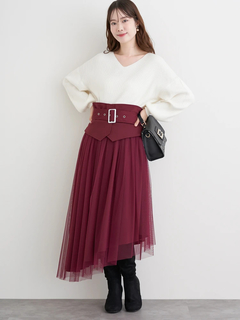 LUDIC PARK(ルディックパーク) |コルセットベルト付きチュールスカート