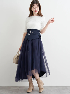 LUDIC PARK(ルディックパーク) |コルセットベルト付きチュールスカート