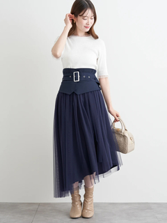 LUDIC PARK(ルディックパーク) |コルセットベルト付きチュールスカート