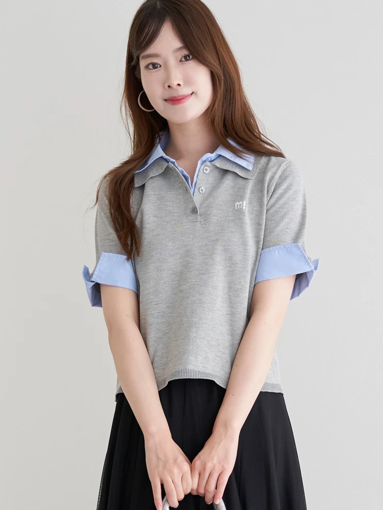 なれっじオーダーページ シャツレイヤード風ポロニット / LUDIC PARK（ルディックパーク