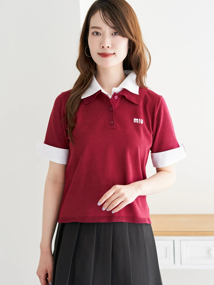 なれっじオーダーページ シャツレイヤード風ポロニット / LUDIC PARK（ルディックパーク