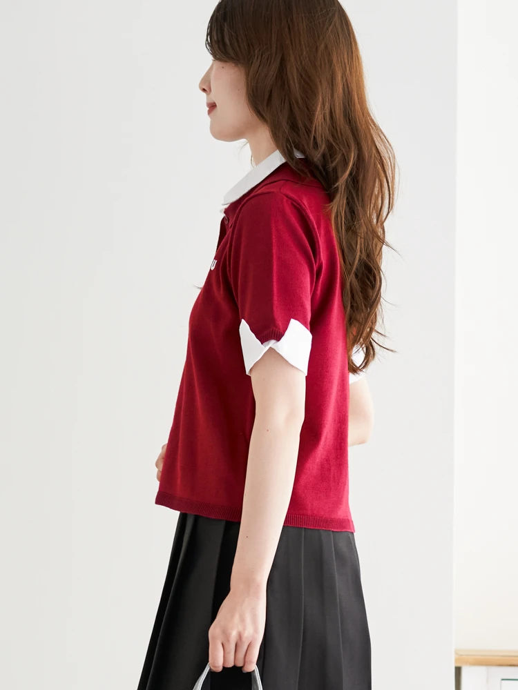 シャツレイヤード風ポロニット / LUDIC PARK（ルディックパーク