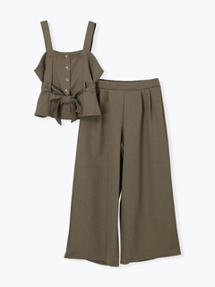 LUDIC PARK(ルディックパーク) |[SET]ウエストリボンビスチェ×ワイドパンツセットアップ