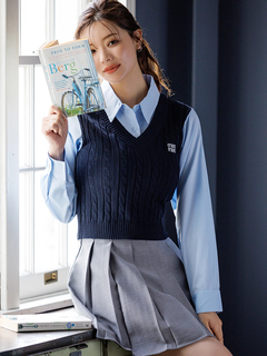 LUDIC PARK(ルディックパーク) |ケーブルベストレイヤード風シャツ