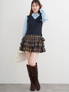 LUDIC PARK(ルディックパーク) |ケーブルベストレイヤード風シャツ