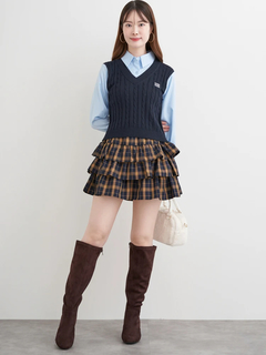 LUDIC PARK(ルディックパーク) |ケーブルベストレイヤード風シャツ