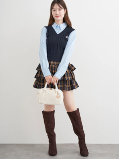 LUDIC PARK(ルディックパーク) |ケーブルベストレイヤード風シャツ