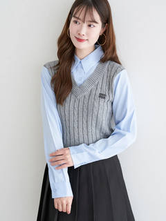 LUDIC PARK(ルディックパーク) |ケーブルベストレイヤード風シャツ