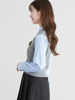 LUDIC PARK(ルディックパーク) |ケーブルベストレイヤード風シャツ