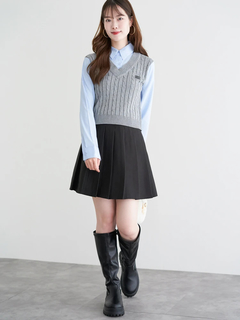 LUDIC PARK(ルディックパーク) |ケーブルベストレイヤード風シャツ