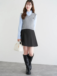 LUDIC PARK(ルディックパーク) |ケーブルベストレイヤード風シャツ