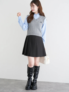 LUDIC PARK(ルディックパーク) |ケーブルベストレイヤード風シャツ