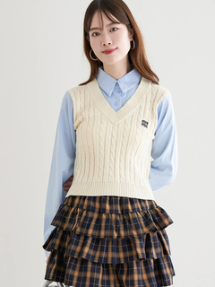 LUDIC PARK(ルディックパーク) |ケーブルベストレイヤード風シャツ