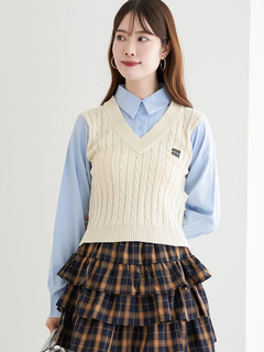 LUDIC PARK(ルディックパーク) |ケーブルベストレイヤード風シャツ