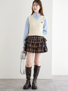 LUDIC PARK(ルディックパーク) |ケーブルベストレイヤード風シャツ