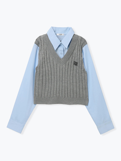 LUDIC PARK(ルディックパーク) |ケーブルベストレイヤード風シャツ