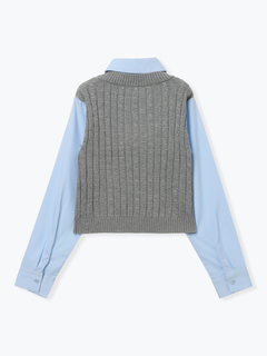 LUDIC PARK(ルディックパーク) |ケーブルベストレイヤード風シャツ