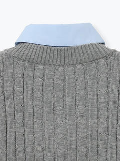 LUDIC PARK(ルディックパーク) |ケーブルベストレイヤード風シャツ