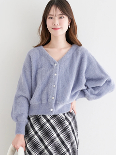 LUDIC PARK(ルディックパーク) |マルチパールボタンラメ入りシャギーニットカーディガン