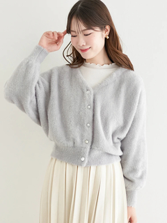 LUDIC PARK(ルディックパーク) |マルチパールボタンラメ入りシャギーニットカーディガン
