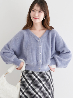 LUDIC PARK(ルディックパーク) |マルチパールボタンラメ入りシャギーニットカーディガン