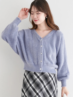 LUDIC PARK(ルディックパーク) |マルチパールボタンラメ入りシャギーニットカーディガン