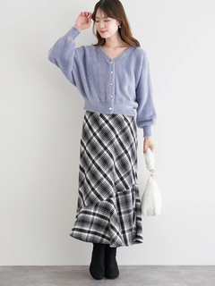 LUDIC PARK(ルディックパーク) |マルチパールボタンラメ入りシャギーニットカーディガン