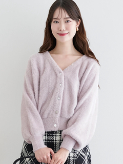 LUDIC PARK(ルディックパーク) |マルチパールボタンラメ入りシャギーニットカーディガン