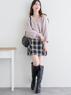 LUDIC PARK(ルディックパーク) |マルチパールボタンラメ入りシャギーニットカーディガン