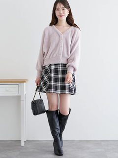 LUDIC PARK(ルディックパーク) |マルチパールボタンラメ入りシャギーニットカーディガン