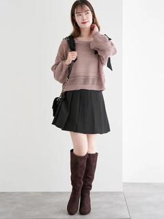 LUDIC PARK(ルディックパーク) |ショルダーリボンラメ入りニットトップス