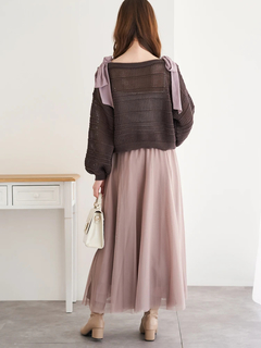 LUDIC PARK(ルディックパーク) |ショルダーリボンラメ入りニットトップス