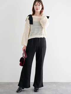 LUDIC PARK(ルディックパーク) |ショルダーリボンラメ入りニットトップス