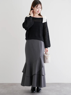 LUDIC PARK(ルディックパーク) |ショルダーリボンラメ入りニットトップス